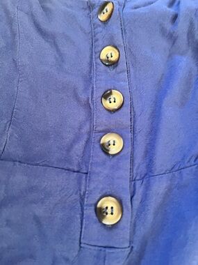Lulu's Royal Blue Button-Front Cropped or Petite Jumpsuit